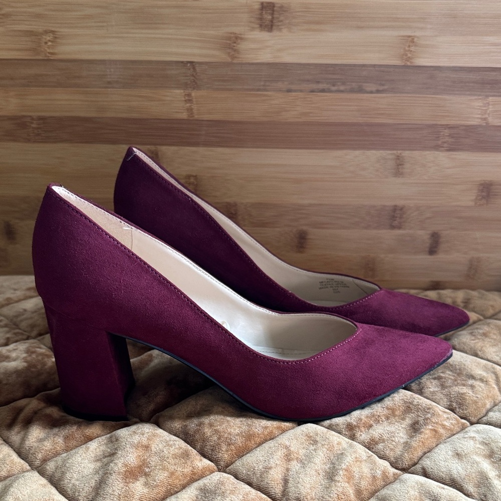 Marc Fisher Deep Red Suede Heels